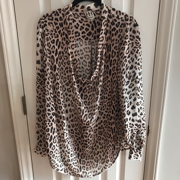 Haute Hippie Tops - Haute Hippie silk cowlneck cheetah print tunic